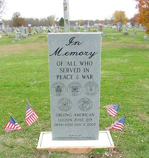 Veterans Memorial at Oblong, IL Cemetery Veterans Memorial at Oblong, IL Cemetery